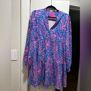 Lilly Pulitzer Blue and Pink Floral Dress